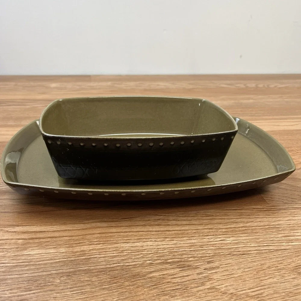 Vintage Franciscan Discovery Tahiti Serving Bowl and Platter Set MCM - Excellent